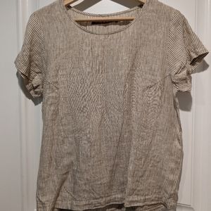 Pyne and Smith Blouse No. 14 in Mushroom Stripe